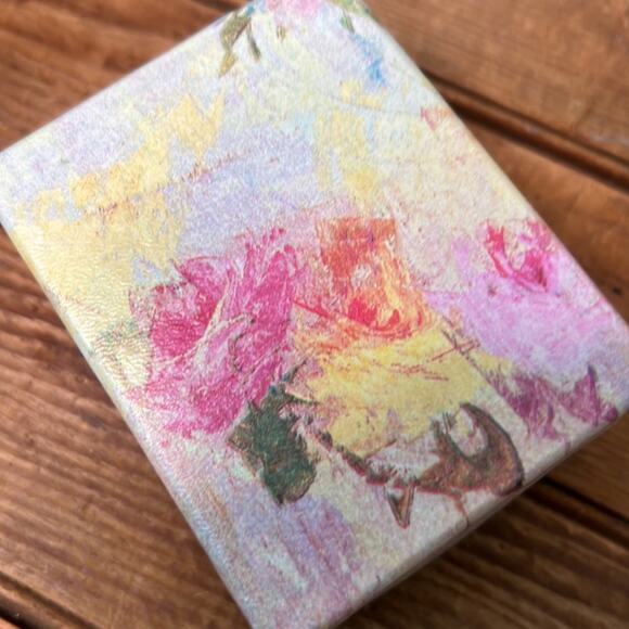 Vintage 80s real rose dangle earrings from Oregon NIB - Picture 3 of 4